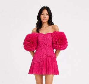 Crystallise Pleated Mini Dress
