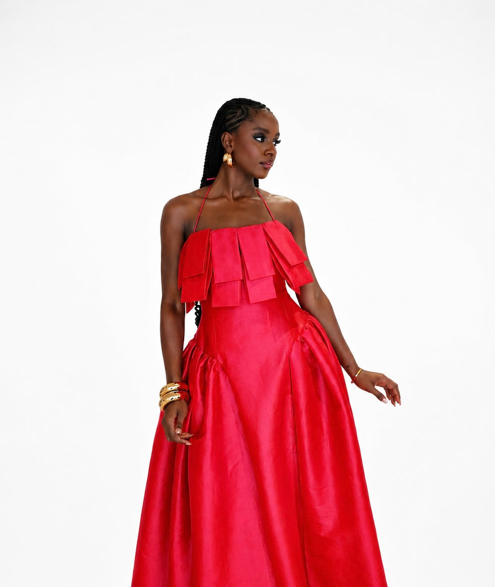 Makarios Midi Dress – Raspberry