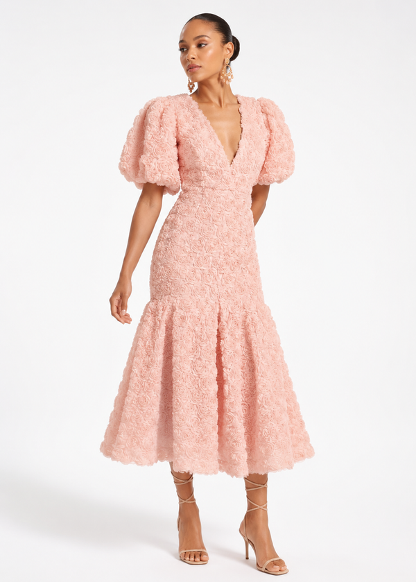 Simona Flora 3D Roses Dress