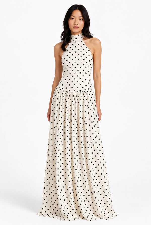 The Amélie Polka Dot Maxi Dress by Ciar – front