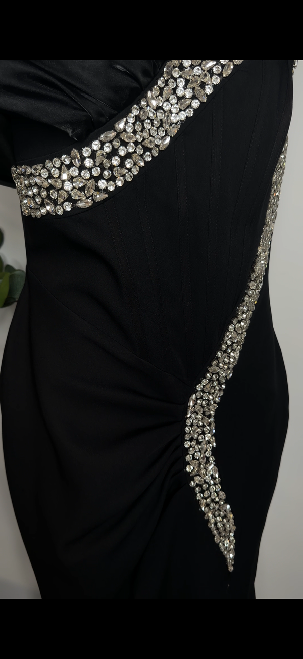 Moda Glam Asymmetrical Evening Gown